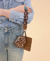 Wrangler Leopard Print Dual Pouch Wristlet