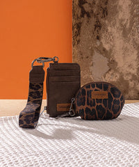 Wrangler Leopard Print Dual Pouch Wristlet