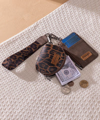 Wrangler Leopard Print Dual Pouch Wristlet