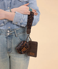 Wrangler Leopard Print Dual Pouch Wristlet