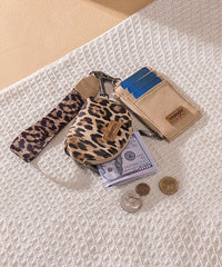 Wrangler Leopard Print Dual Pouch Wristlet