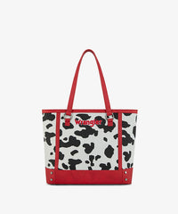 Wrangler Cowgirl Cow Print Tote Bag in Red