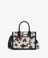 Wrangler Cow-Print Canvas Handbag in BK