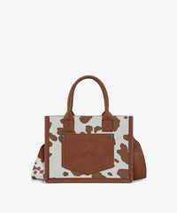 Wrangler Cow-Print Canvas Handbag in BR