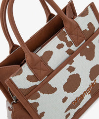 Wrangler Cow-Print Canvas Handbag in BR