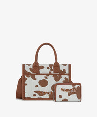 Wrangler Cow-Print Canvas Handbag in BR
