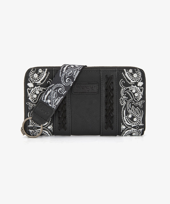 Wrangler western paisley wristlet in BK