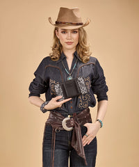 Wrangler western paisley wristlet in BK