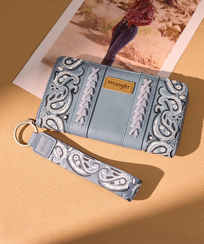 Wrangler western paisley wristlet in JN