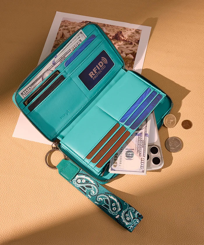 Wrangler western paisley wristlet in TQ