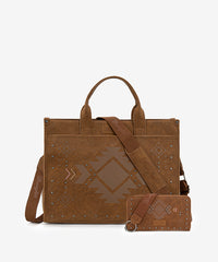 Wrangler Aztec Studded Tote Bag Set