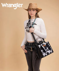 Wrangler Cow Print Rope Handle Tote Bag