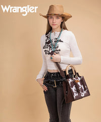 Wrangler Cow Print Rope Handle Tote Bag