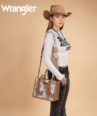 Wrangler Cow Print Rope Handle Tote Bag