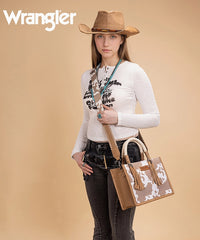 Wrangler Cow Print Rope Handle Tote Bag
