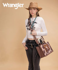 Wrangler Cow Print Rope Handle Tote Bag