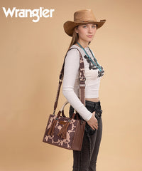 Wrangler Cow Print Rope Handle Tote Bag