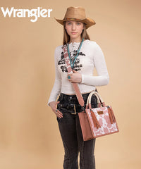 Wrangler Cow Print Rope Handle Tote Bag