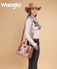Wrangler Cow Print Rope Handle Tote Bag