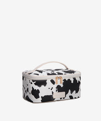Wrangler makeup bag in COW-BK — PU leather leopard print with detachable organizers
