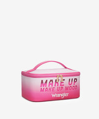 Wrangler makeup bag in PK-BG — PU leather leopard print with detachable organizers