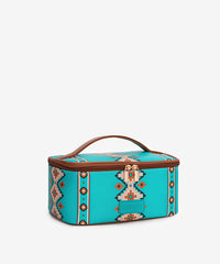 Wrangler makeup bag in TQ — PU leather leopard print with detachable organizers