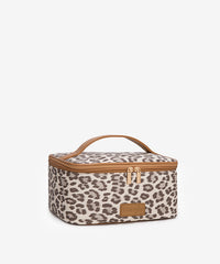 Wrangler makeup bag in KH — PU leather leopard print with detachable organizers