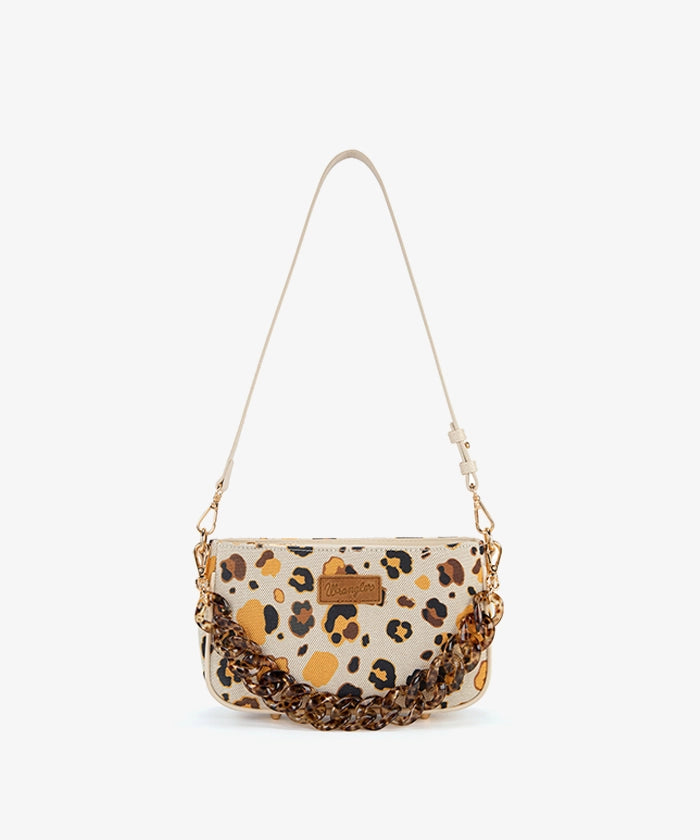 Wrangler Fierce Leopard Print Shoulder Bag in BG