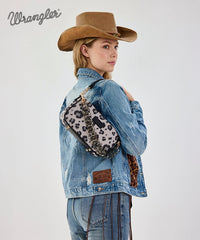 Wrangler Fierce Leopard Print Shoulder Bag in BK
