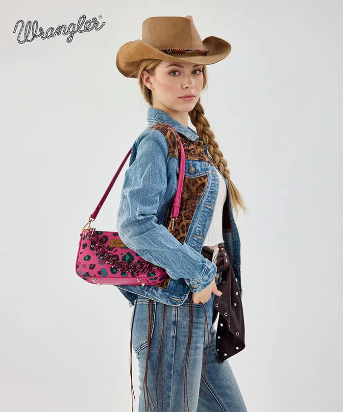 Wrangler Fierce Leopard Print Shoulder Bag in HPK