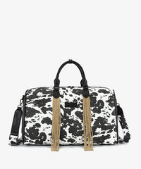 Wrangler cow-print weekender duffel bag in BK