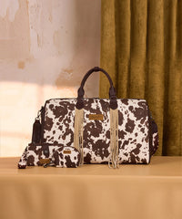 Wrangler cow-print weekender duffel bag in CF