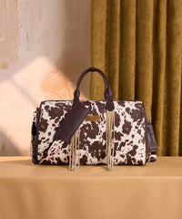 Wrangler cow-print weekender duffel bag in CF