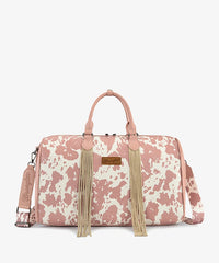 Wrangler cow-print weekender duffel bag in DPK