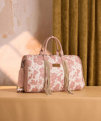 Wrangler cow-print weekender duffel bag in DPK