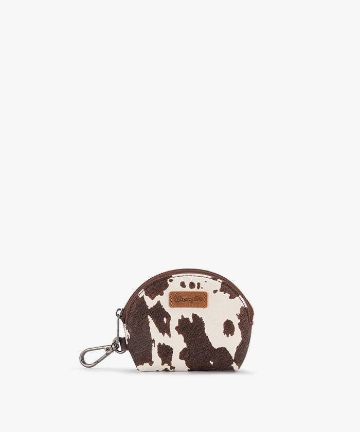 Wrangler cow-print dual pouch wristlet in CF