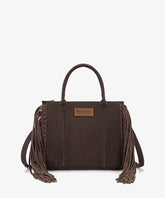 Wrangler Western Fringe Handbag Tote in Coffee