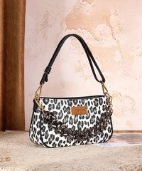 Wrangler Leopard Print Shoulder Bag in BK