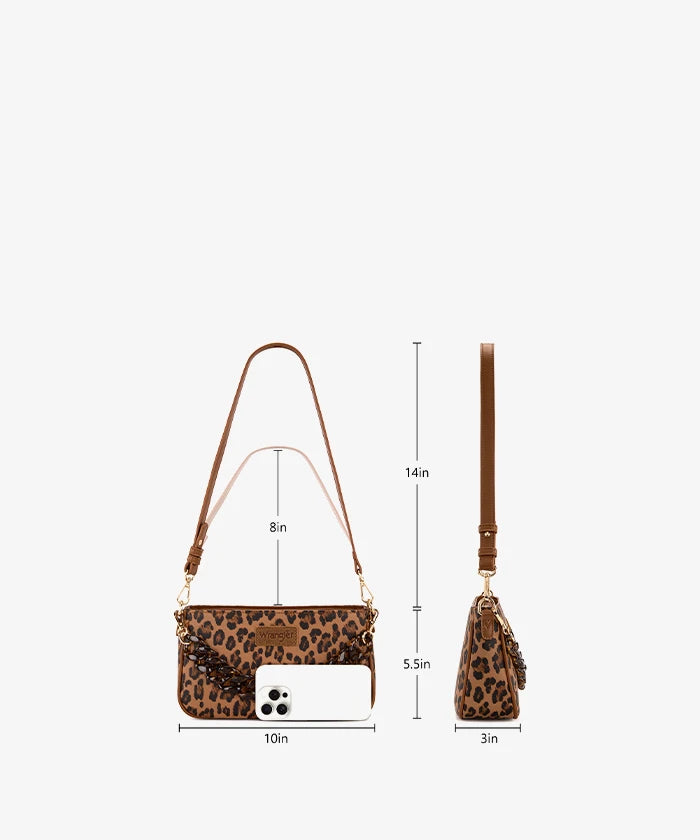 Wrangler Leopard Print Shoulder Bag in BR