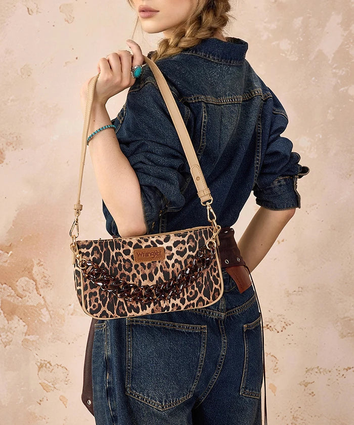 Wrangler Leopard Print Shoulder Bag in LP