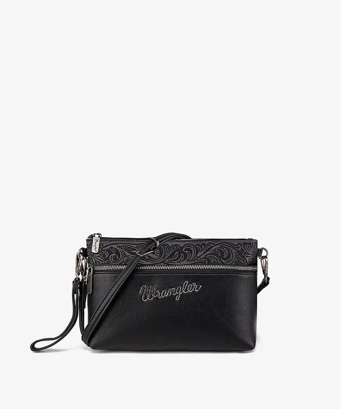 Wrangler floral crossbody purse in BK