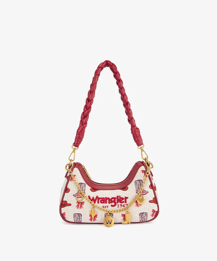 Wrangler Braided Handle Shoulder Bag in PK