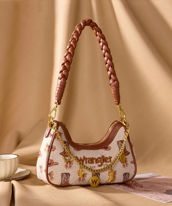 Wrangler Braided Handle Shoulder Bag in TN