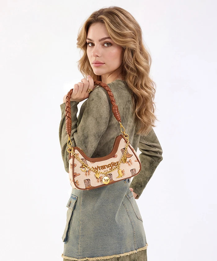 Wrangler Braided Handle Shoulder Bag in TN