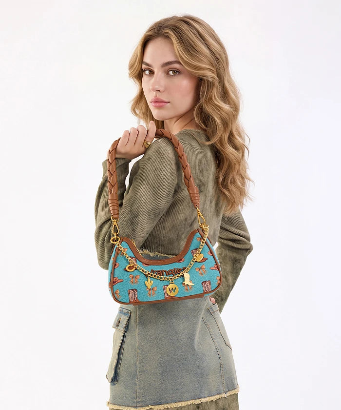 Wrangler Braided Handle Shoulder Bag in TQ