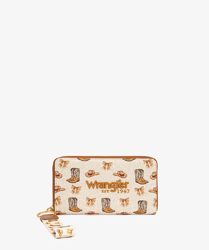Wrangler Rodeo Icons Western Zip Around Wallet in TN