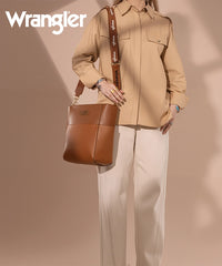 Wrangler Cow Print Crossbody Bucket Bag