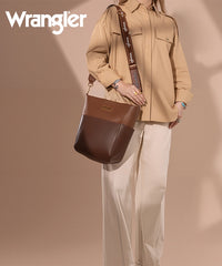 Wrangler Cow Print Crossbody Bucket Bag