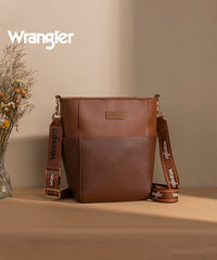 Wrangler Cow Print Crossbody Bucket Bag