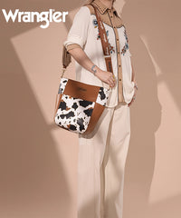 Wrangler Cow Print Crossbody Bucket Bag